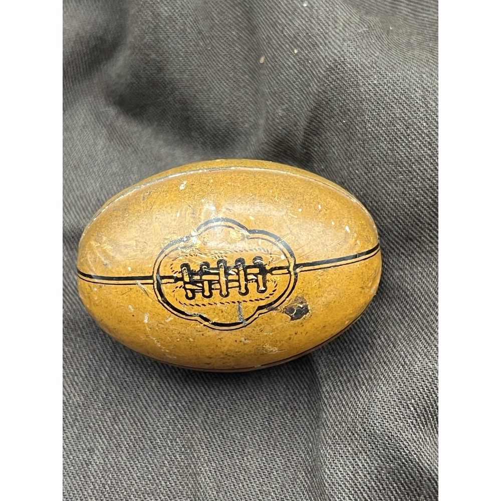 Antique Vintage Tin Litho Football  Candy Container Made in Germany Chiefs Eagle